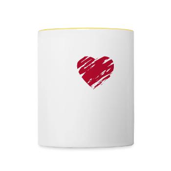 I Love Boobies Boobs - Contrasting Mug - white/yellow - Front