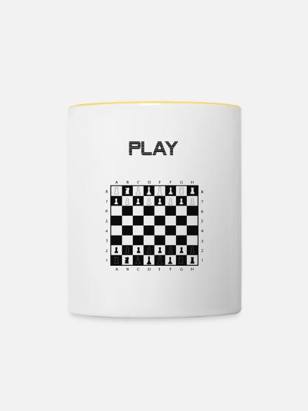 chess - Tasse zweifarbig - Weiß/Gelb