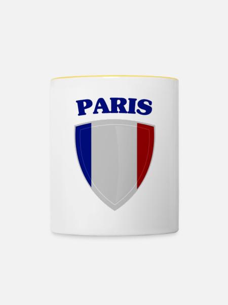 Paris - Tasse zweifarbig - Weiß/Gelb