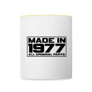 1977 - Tasse zweifarbig - Weiß/Gelb - Vorne