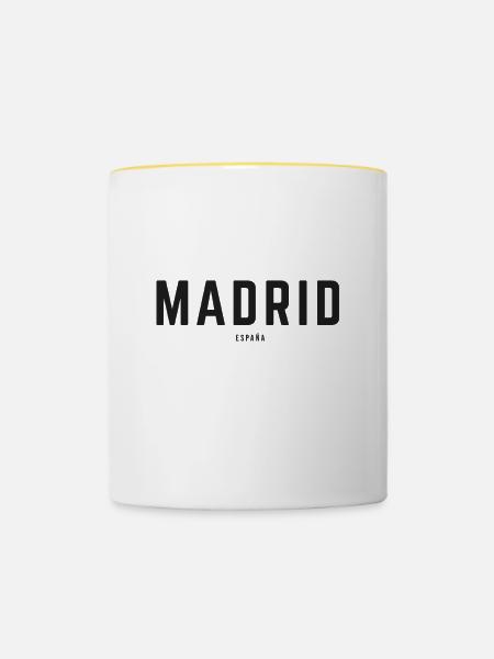Madrid Spain - Tasse zweifarbig - Weiß/Gelb