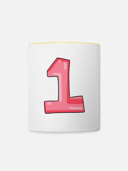 1 - Tasse zweifarbig - Weiß/Gelb