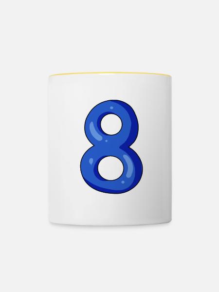 8 - Tasse zweifarbig - Weiß/Gelb