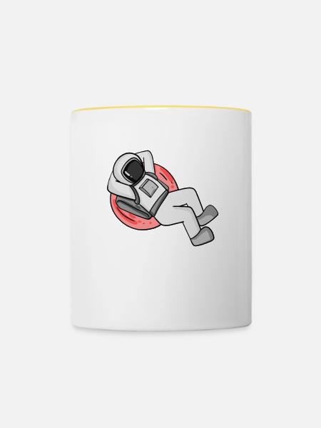 Astronaut - Tasse zweifarbig - Weiß/Gelb