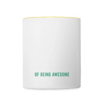 Birthday Gift T Shirt 8 Years Old Being Awesome - Contrasting Mug - white/yellow - Front