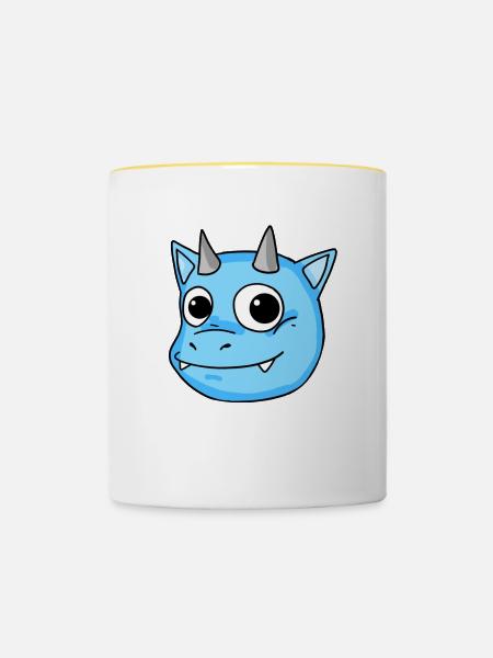 Baby Drache - Tasse zweifarbig - Weiß/Gelb