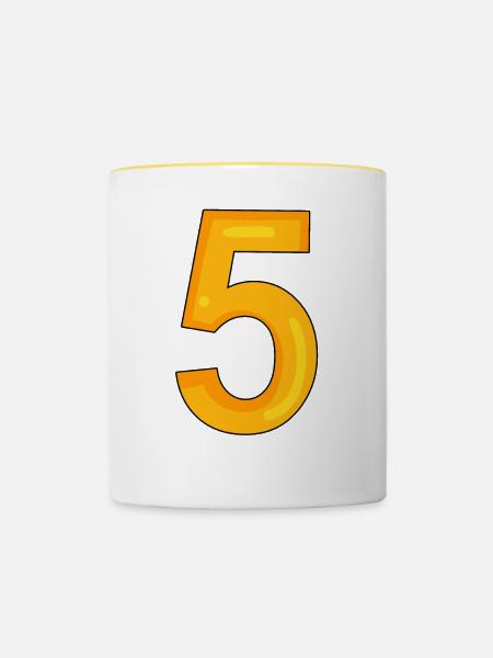 5 - Tasse zweifarbig - Weiß/Gelb