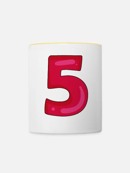 5 - Tasse zweifarbig - Weiß/Gelb