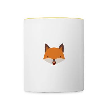 um des Fuchses willen - Tasse zweifarbig - Weiß/Gelb - Vorne