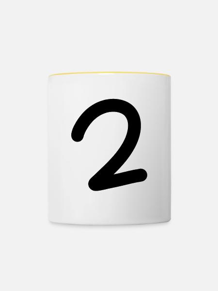 2 Schwarz - Tasse zweifarbig - Weiß/Gelb