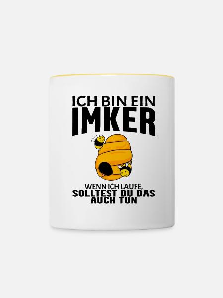 Bienen Imker Biene - Tasse zweifarbig - Weiß/Gelb