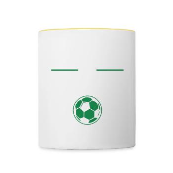 Alter Mann - Bremen Fan | Retro Vintage Fußball - Tasse zweifarbig - Weiß/Gelb - Vorne