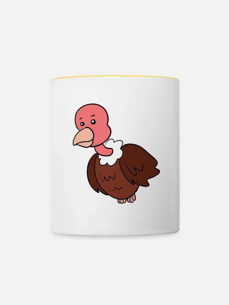 Geier - Tasse zweifarbig - Weiß/Gelb