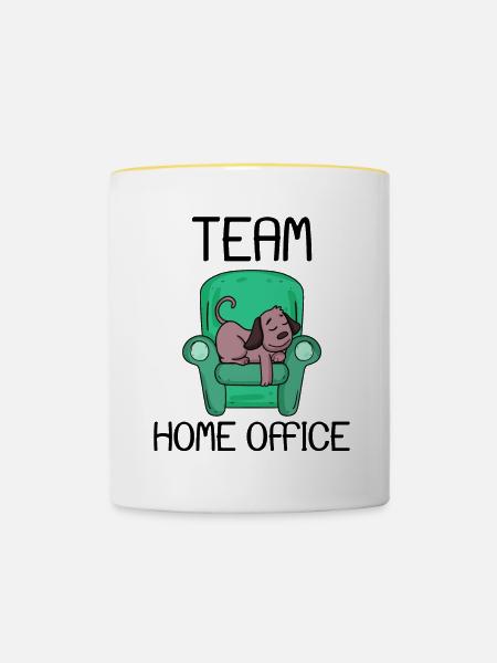 Home Office - Tasse zweifarbig - Weiß/Gelb