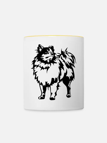 Spitz - Tasse zweifarbig - Weiß/Gelb