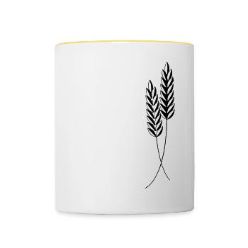 2 épis de maïs - Mug contrasté - blanc/jaune - Devant