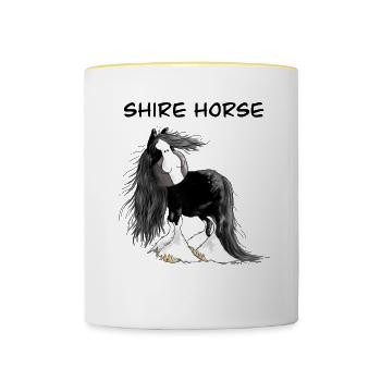 Cheval de comté I Cheval de sang froid - Mug contrasté - blanc/jaune - Devant