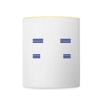 Alles Wird Gut, Denn Mark Ist Jetzt Hier - Tasse zweifarbig - Weiß/Gelb - Vorne