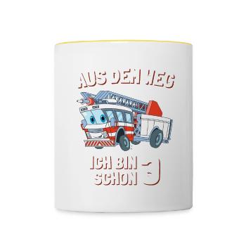 3. Geburtstag Ich bin schon 3 Jahr - Tasse zweifarbig - Weiß/Gelb - Vorne