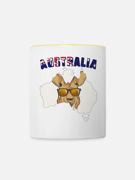 AUSTRALIA - Tasse zweifarbig - Weiß/Gelb