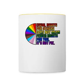 Gleiche Rechte Für Andere Gay Lgbtq Pride Month - Tasse zweifarbig - Weiß/Gelb - Vorne