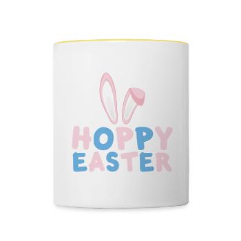 Ostern - Tasse zweifarbig - Weiß/Gelb - Vorne