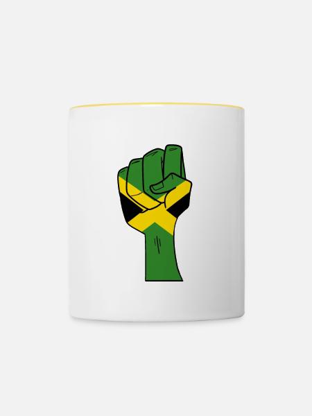 Jamaika - Tasse zweifarbig - Weiß/Gelb