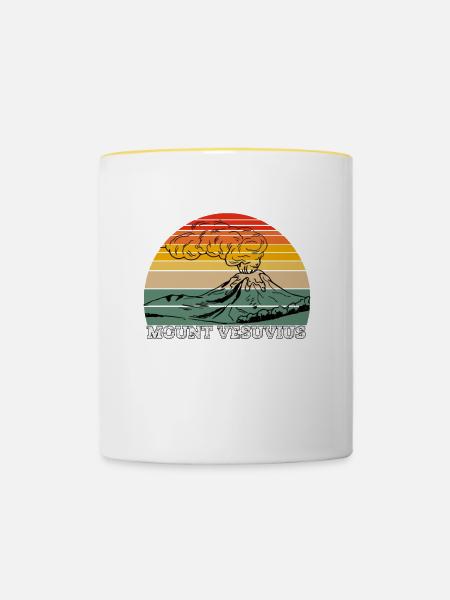 Mount Vesuvius - Tasse zweifarbig - Weiß/Gelb