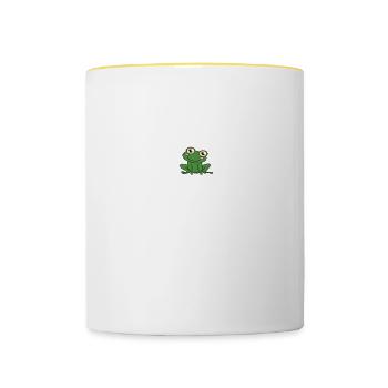 Goût Grenouille Mauvais goût chez les hommes - Mug contrasté - blanc/jaune - Devant