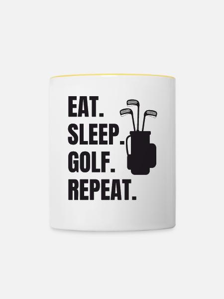 Golf-Humor - Tasse zweifarbig - Weiß/Gelb