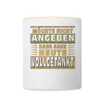 MÖCHTE NICHT ANGEBEN HABE VOLLGETANKT - Tasse zweifarbig - Weiß/Gelb - Vorne
