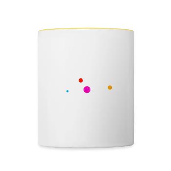 Never Trust An Atom of Chemistry - Contrasting Mug - white/yellow - Front