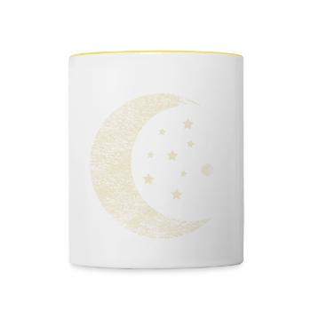 Chats de Lune - Mug contrasté - blanc/jaune - Devant