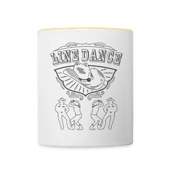 LINE DANCE - Tasse zweifarbig - Weiß/Gelb - Vorne