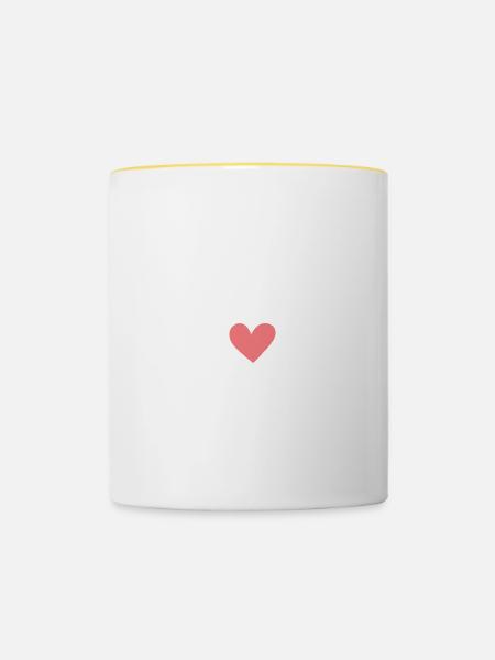 Erzieherin mit Herz Kindergärtnerin Geschenk - Tasse zweifarbig - Weiß/Gelb