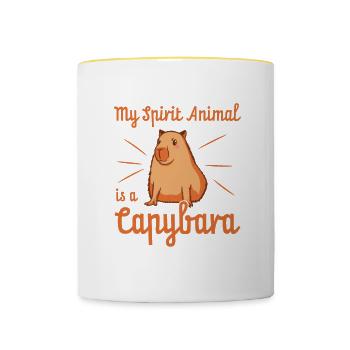 Amateurs de Capybara - Mug contrasté - blanc/jaune - Devant