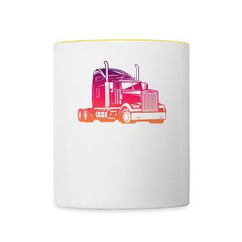 Future Truck Driver - Tasse zweifarbig - Weiß/Gelb - Vorne