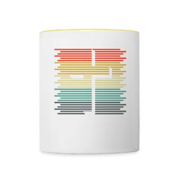 Croisez le christianisme Dieu Jésus Jean 3:16 - Mug contrasté - blanc/jaune - Devant