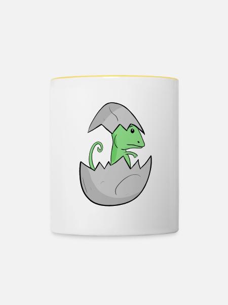 Chamäleon Baby - Tasse zweifarbig - Weiß/Gelb