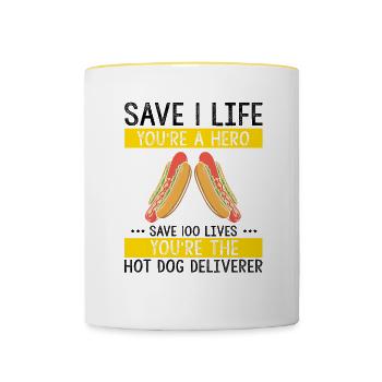 Hot Dog Maker Grill BBQ Hot Dog Grill Master - Mug contrasté - blanc/jaune - Devant