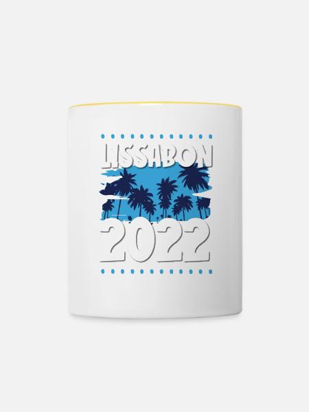 Lissabon 2022 - Tasse zweifarbig - Weiß/Gelb