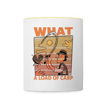 Quelle charge de carpe - Pêche - Pêcheur - Drôle - Mug contrasté - blanc/jaune - Devant