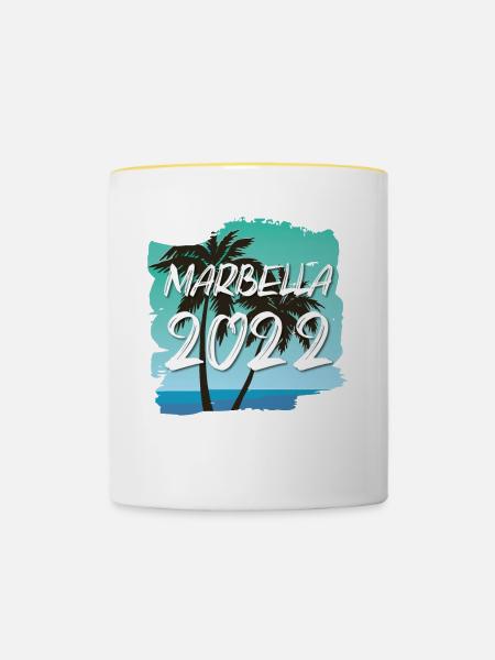 Marbella 2022 - Tasse zweifarbig - Weiß/Gelb