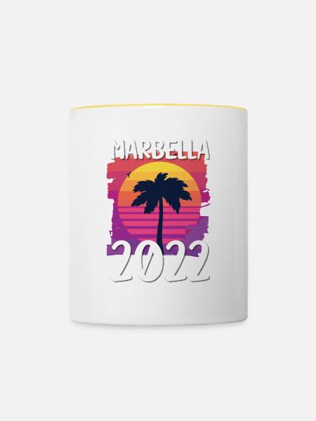 Marbella 2022 - Tasse zweifarbig - Weiß/Gelb