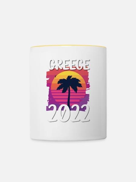 Greece 2022 - Tasse zweifarbig - Weiß/Gelb