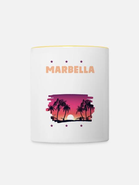 Marbella 2022 - Tasse zweifarbig - Weiß/Gelb