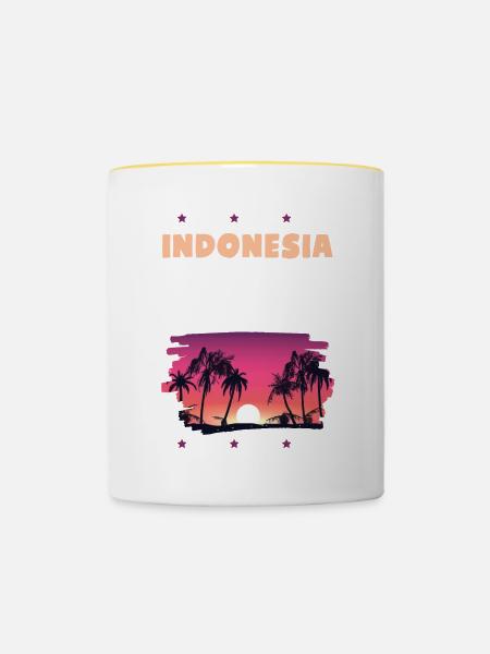 Indonesia 2022 - Tasse zweifarbig - Weiß/Gelb