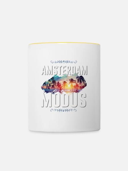 Amsterdam Modus - Tasse zweifarbig - Weiß/Gelb