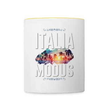 Italia Mode - Contrasting Mug - white/yellow - Front