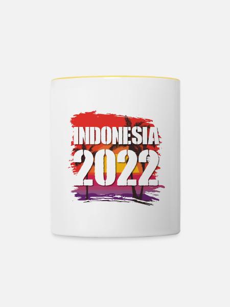Indonesia 2022 - Tasse zweifarbig - Weiß/Gelb